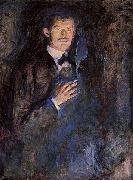 Edvard Munch Self Portrait with Cigarette   jjj oil painting on canvas
